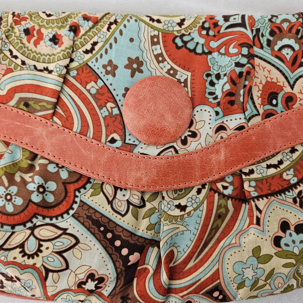 Paisley Patterned Clutch with Coral Accents - Picture 8 of 8